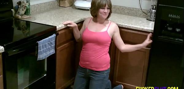  Misty takes naked photos in the kitchen